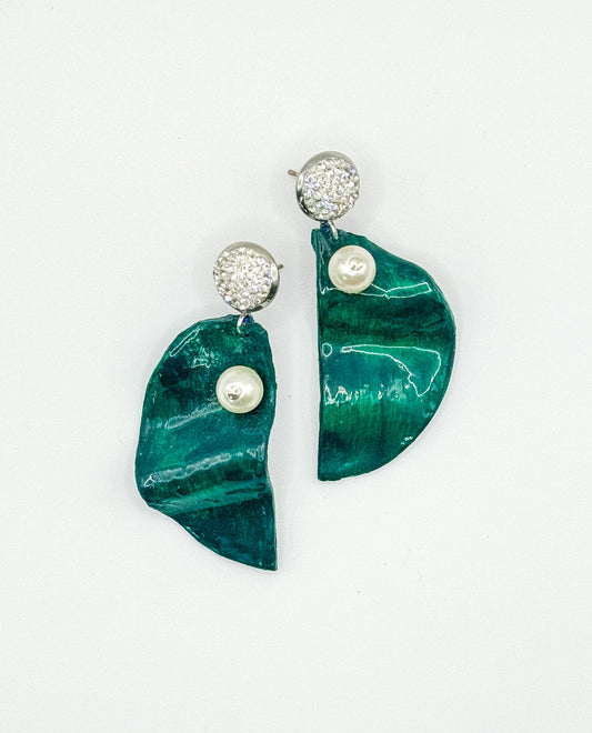 Orecchini "Maxi Petalo" verdi
