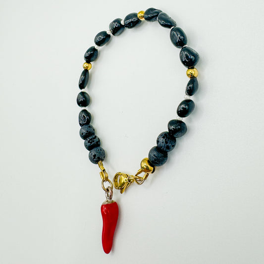 Bracciale "Proteggimi"  con Cornetto