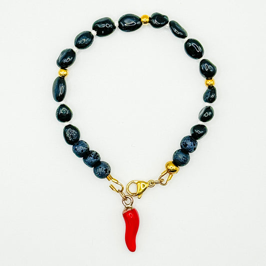 Bracciale "Proteggimi"  con Cornetto