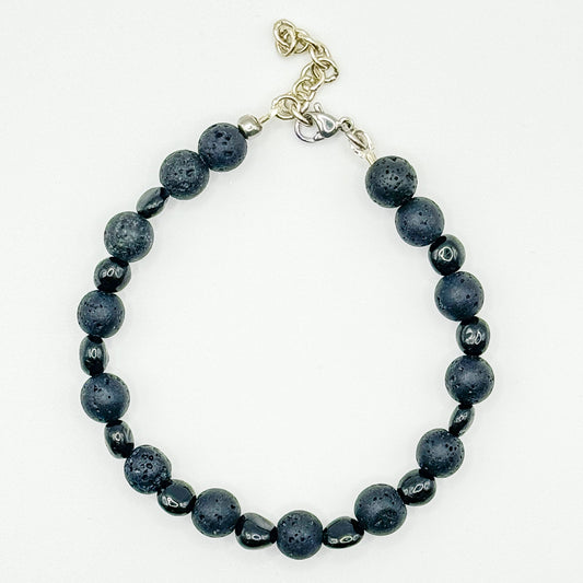 Bracciale "proteggimi" con pietre laviche