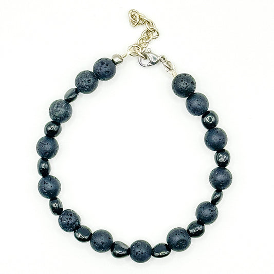 Bracciale "proteggimi" con pietre laviche